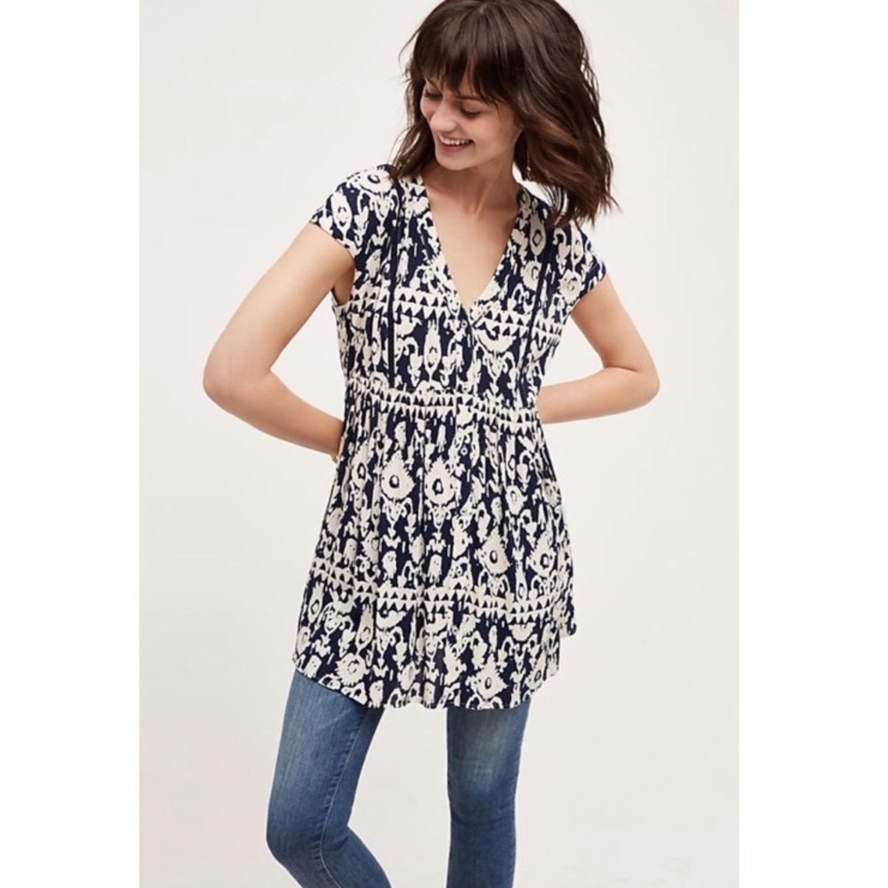Anthropologie Ladder Lace Tunic M
